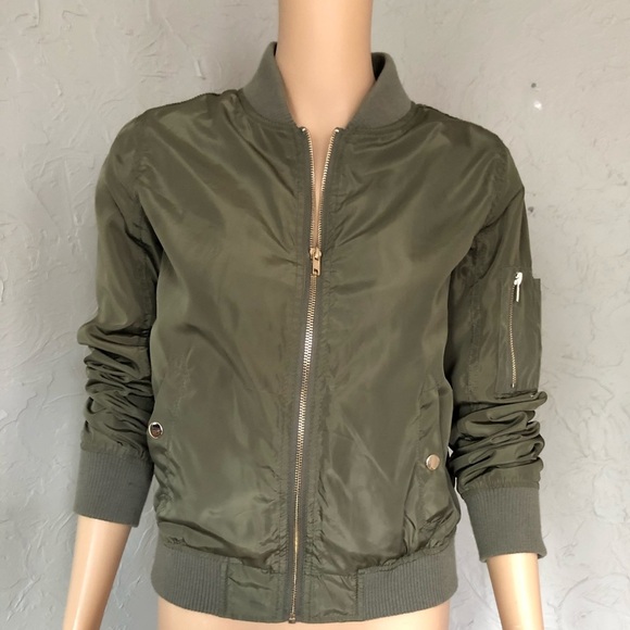 Zip-Up Bomber Jacket | Charlotte Russe - Picture 2 of 8